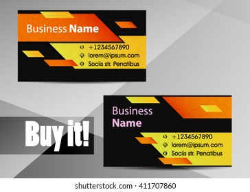 Vector abstract creative business card. Modern, simple & luxury standard business card design with sharp corners. Abstract business background - vector