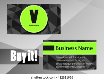 Vector abstract creative business card. Modern, simple & luxury standard business card design with sharp corners. Abstract business background - vector