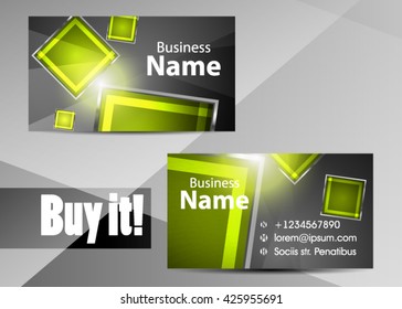 Vector abstract creative business card. Modern, simple & luxury standard business card design with sharp corners. Abstract business background - vector