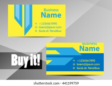 Vector abstract creative business card. Modern, simple & luxury standard business card design with sharp corners. Abstract business background - vector