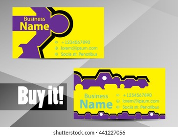 Vector abstract creative business card. Modern, simple & luxury standard business card design with sharp corners. Abstract business background - vector