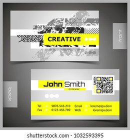 Tarjetas de visita creativas vectoriales abstractas (plantilla establecida)