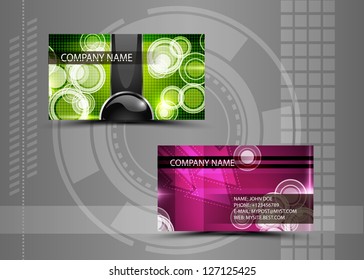 Vector abstract creative business cards (set template)
