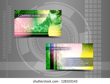 Vector abstract creative business cards (set template)