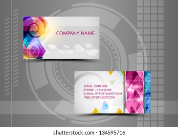 Vector abstract creative business cards (set template)