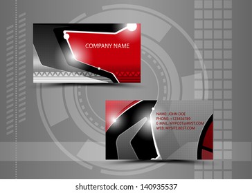Vector abstract creative business cards (set template)