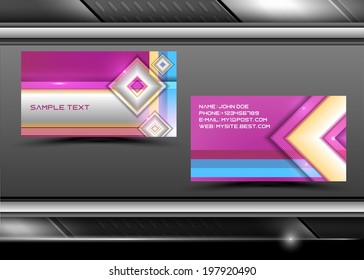 Vector abstract creative business cards (set template) 