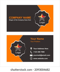 Vector abstract creative business cards design. Use for marketing purpose. Dark gray and Orange color combination.