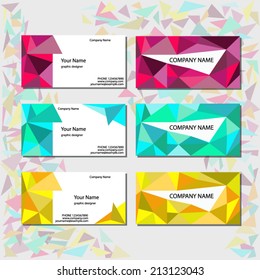 Vector abstract creative business cards (set template) 