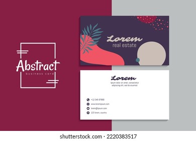 Tarjetas de visita creativas vectoriales abstractas (plantilla de conjunto frontal y posterior)