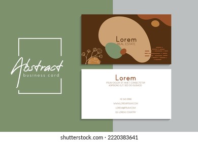 Tarjetas de visita creativas vectoriales abstractas (plantilla de conjunto frontal y posterior)