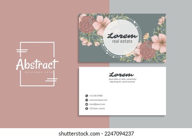 Tarjetas de visita creativas vectoriales abstractas (plantilla de conjunto frontal y posterior)	
