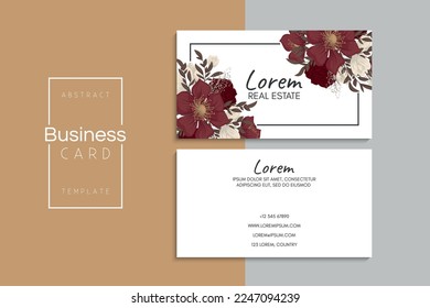 Tarjetas de visita creativas vectoriales abstractas (plantilla de conjunto frontal y posterior)	
