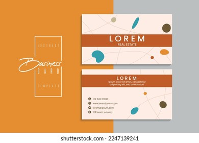 Tarjetas de visita creativas vectoriales abstractas (plantilla de conjunto frontal y posterior)	