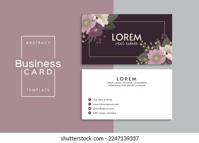 Tarjetas de visita creativas vectoriales abstractas (plantilla de conjunto frontal y posterior)	