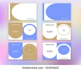 Vector abstract creative business cards. Template set with background