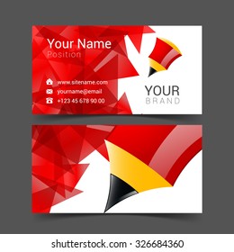 Vector abstract creative business cards red set template.