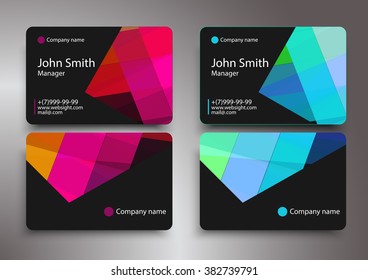 Vector abstract creative business cards set template