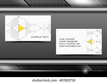 Vector abstract creative business cards with triangles and lines (set template)