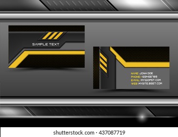 Vector abstract creative business cards with metal texture (set template)