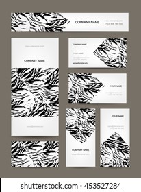 Vector abstract creative business cards (set template)
