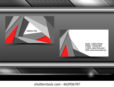 Vector abstract creative business cards with triangles and shadows (set template)
