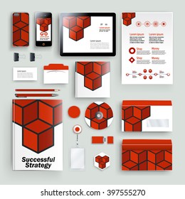 Vector abstract creative business template (set for business artworks)
