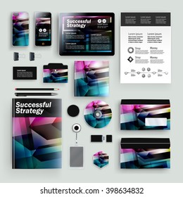Vector abstract creative business template (set for business artworks)