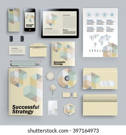 Vector abstract creative colorful business template (set for business artworks)