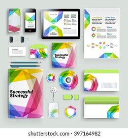 Vector abstract creative colorful business template (set for business artworks)