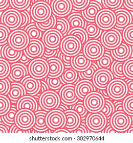 Vector Abstract Creative Crazy Circles Seamless Pattern Background Template