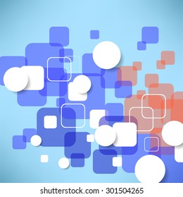 Vector Abstract Creative Decorative Geometric Background. Shapes on Blue Background