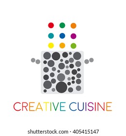 Vector abstract creative food in cuisine