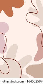 Vector abstract creative leaves background in minimal trendy style with portrait with copy space for text. Design templates for social media stories. Simple and stylish.