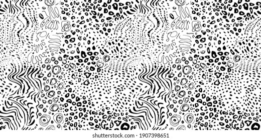 Vector abstract creative leopard seamless repeating pattern. Natural leopard texture. African style safari repeat background. Paper, textile, fashion cheetah print. Artistic repeating illustration