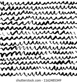 Vector abstract creative pattern with brush lines. Universal trendy print for fabrics and other