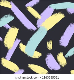 Vector abstract creative pattern with brush lines. Universal trendy print for fabrics and other