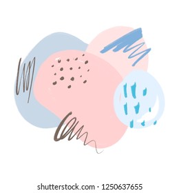 Vector abstract creative pattern with white brush strokes. Universal trendy pastel print for fabrics and other.