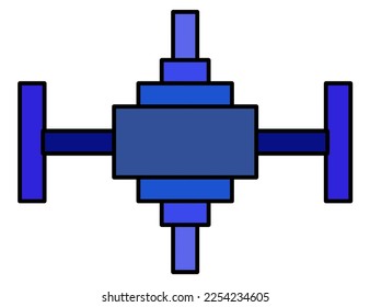 vector of an abstract cross-shaped figure of multiple colors