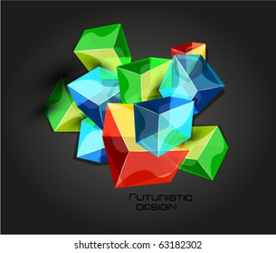 Vector abstract cube background