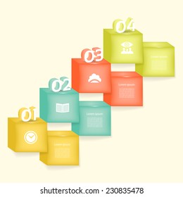 Vector abstract cubes background illustration / infographic template with place for your content