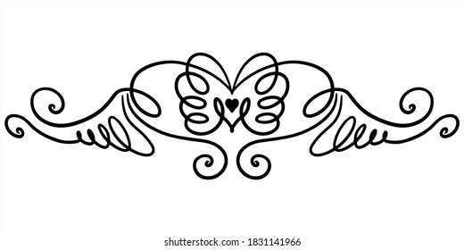 Vector abstract curly element for design, swirl, curl, divider.