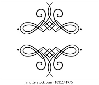 Vector abstract curly element for design, swirl, curl, divider.