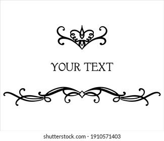 Vector abstract curly element for design, swirl, curl, divider.