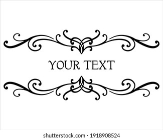 Vector abstract curly element for design, swirl, curl, divider.Frame for the title of the text