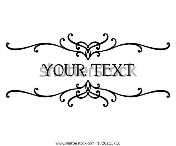Vector abstract\
curly element, divider for design pages, menus, postcards, etc.\
Frame for the title of the\
text
