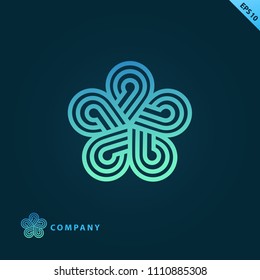 Vector abstract curve logo design. Modern minimalistic pattern frame. Premium design vector element. Emblem luxury beauty business, spa, cosmetics, jewerly, restaurant.