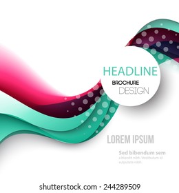 Vector Abstract curved lines background. Template brochure design