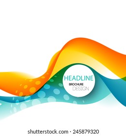 Vector Abstract curved lines background. Template brochure design