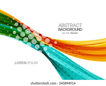 Vector Abstract curved lines background. Template brochure design